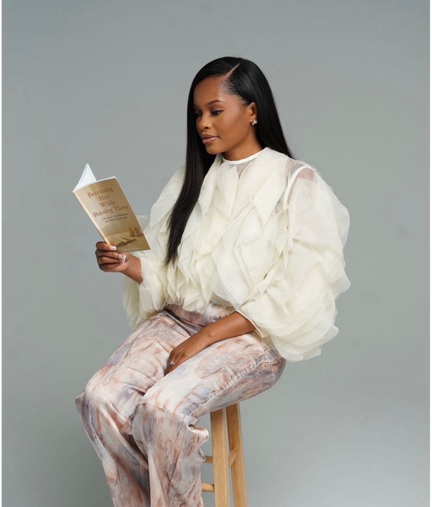 Camille Bynum with her book